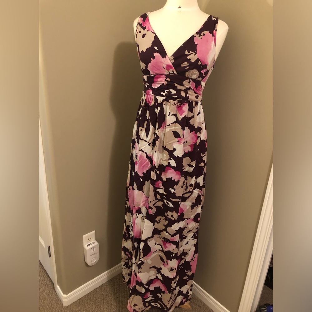 Old Navy Maxi Dress Floral Print Rear Zipper Size 2